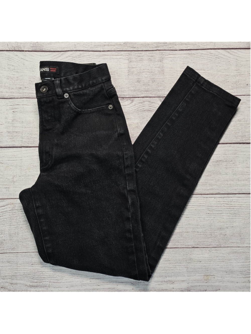 DKNY sz 2 petite high waisted black skinny/slim denim jeans